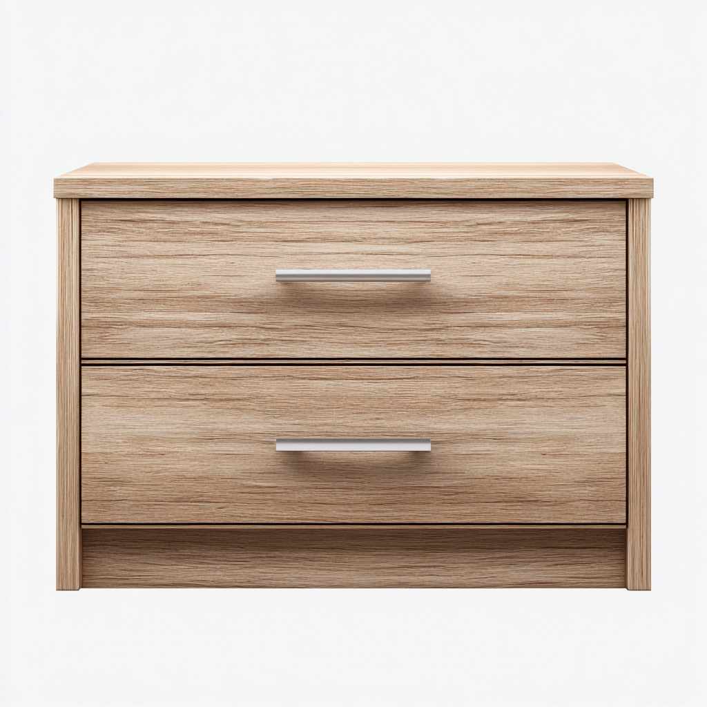 Mesita de noche madera 48x40x55 cm roble claro uso dormitorio diseño moderno-Nestmyhub