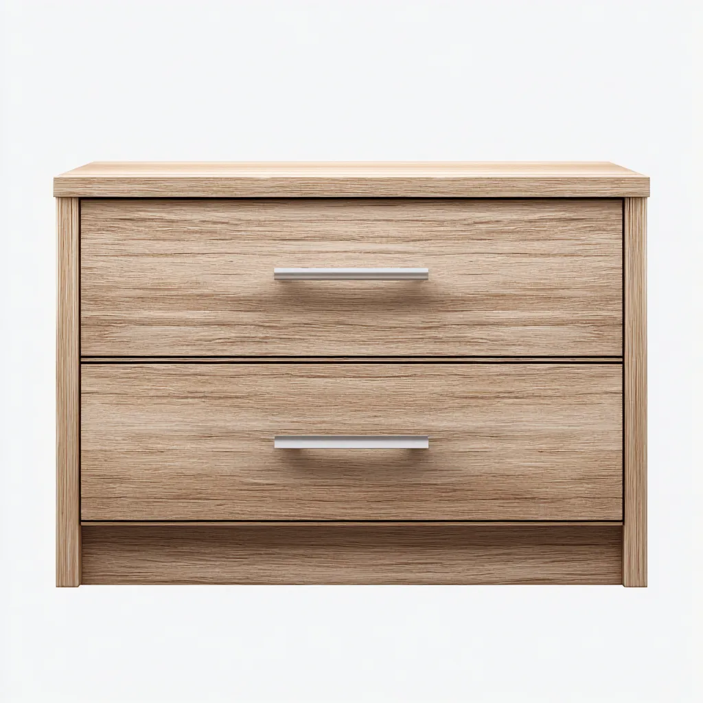 Mesita de noche madera 48x40x55 cm roble claro uso dormitorio diseño moderno-Nestmyhub