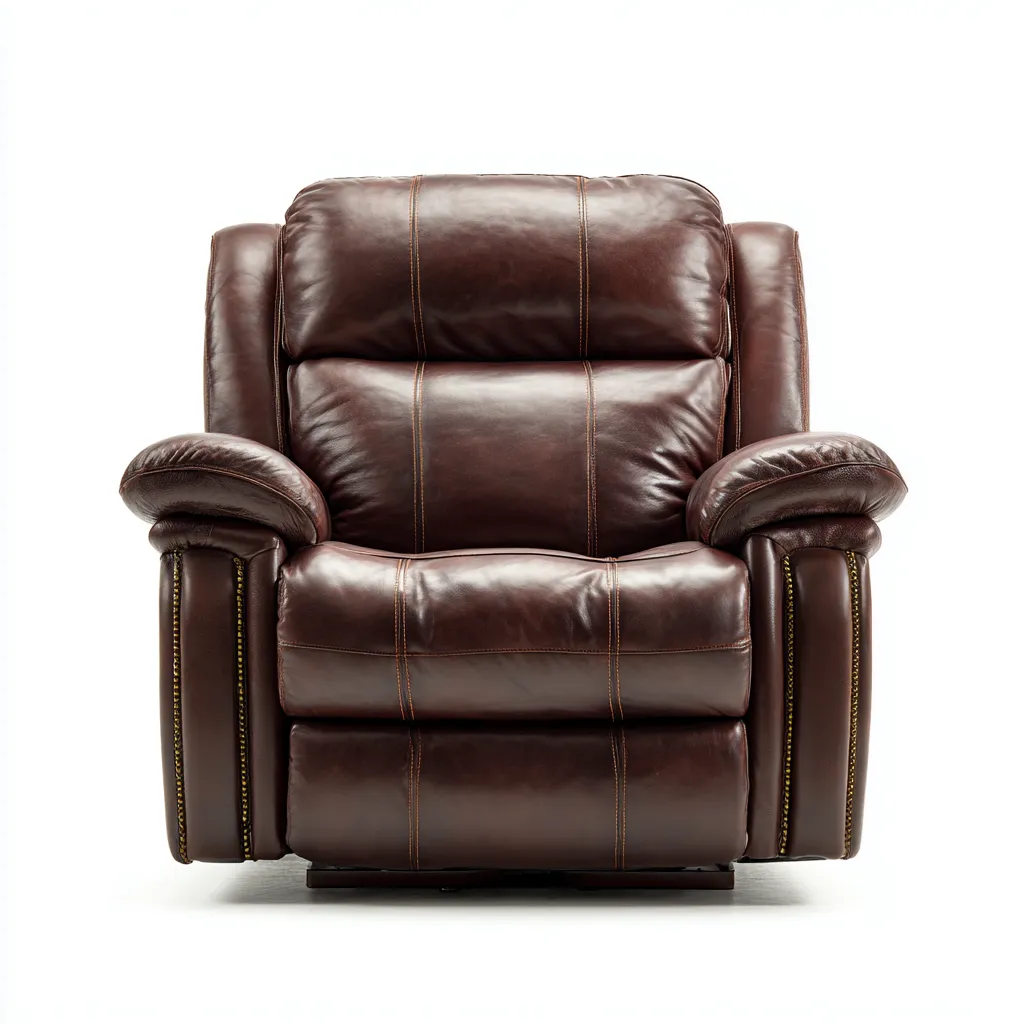 Sillón reclinable piel auténtica 100x95x100 cm - marrón oscuro - estilo clásico - apto para salón-Nestmyhub