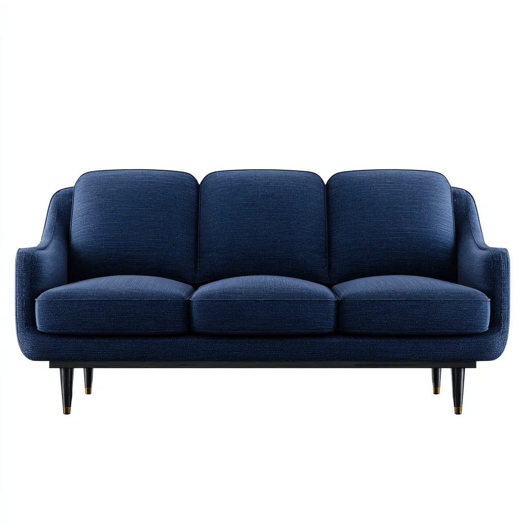 Sofá de 3 plazas - Tela - 210x90x92 cm - Azul oscuro - Diseño moderno para sala de estar-Nestmyhub