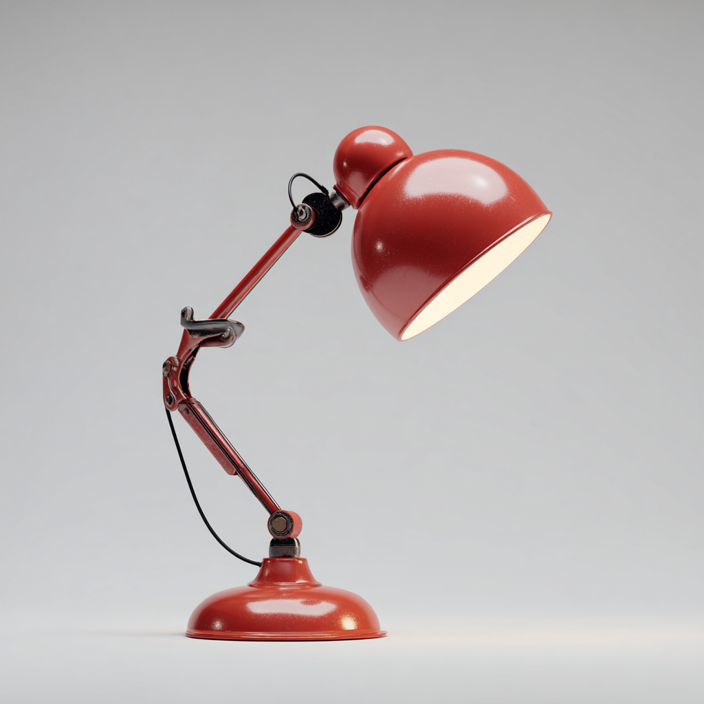 Lámpara de mesa metal 18x45 cm - rojo - diseño articulado para escritorio-Nestmyhub