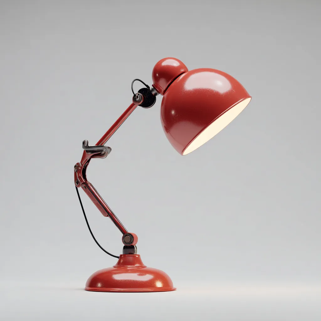 Lámpara de mesa metal 18x45 cm - rojo - diseño articulado para escritorio-Nestmyhub