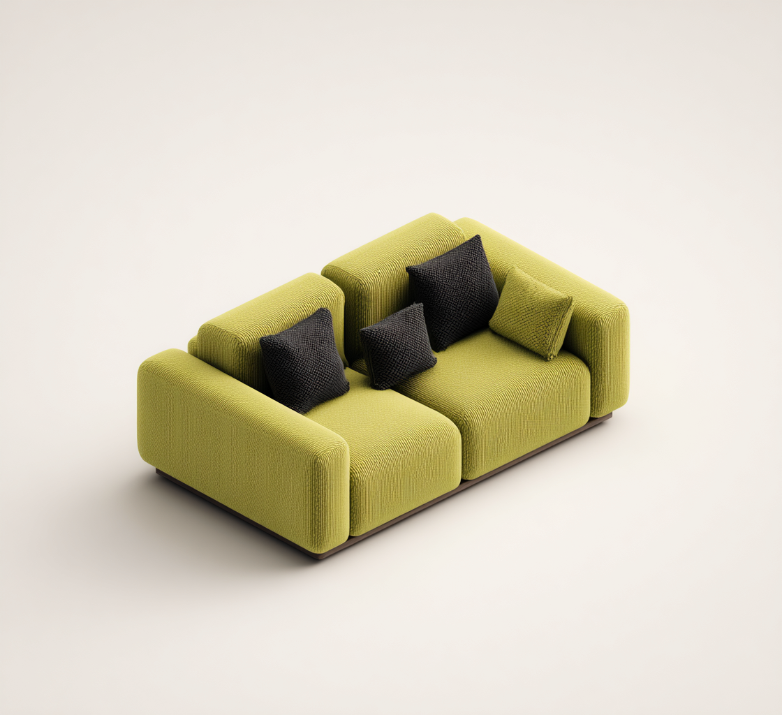 Sofá de 2 plazas tapizado en tela 160x90x85 cm - verde - diseño moderno - apto para salón-Nestmyhub