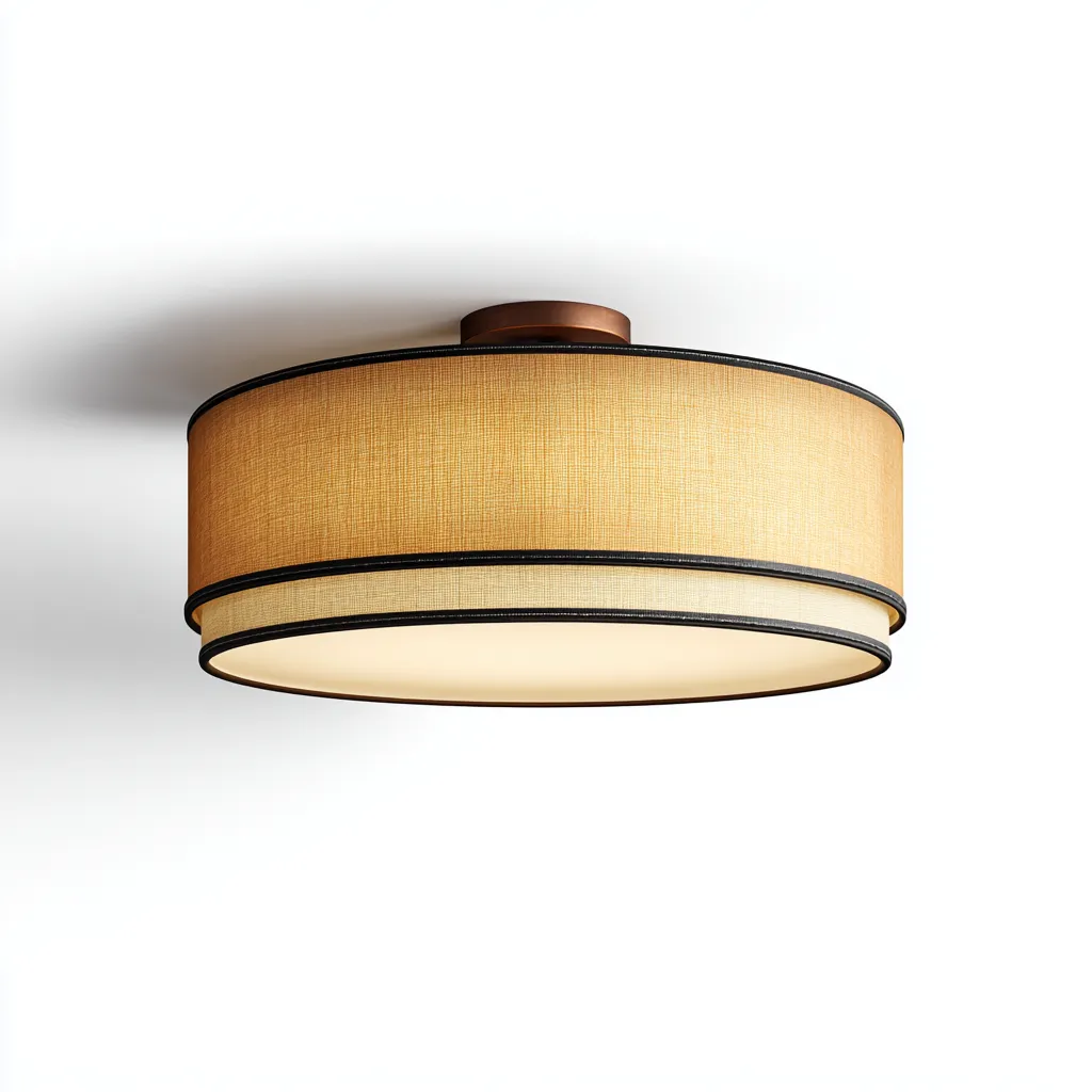 Lámpara de techo tela 44x17 cm - beige - apta para interiores - diseño moderno cálido-Nestmyhub