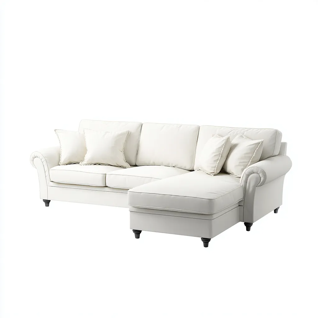 Sofá rinconero tapizado en tela 255x160x85 cm - blanco - diseño moderno - apto para salón-Nestmyhub