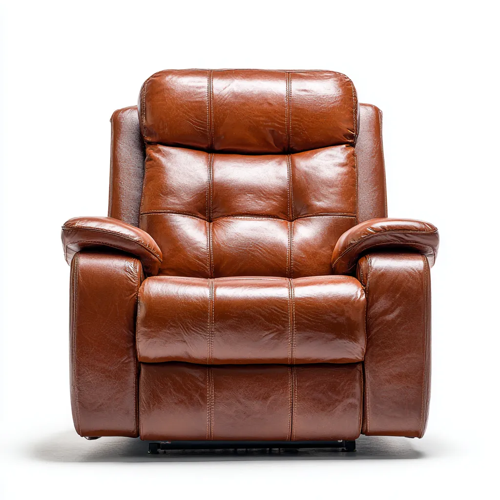 Sillón reclinable piel auténtica 100x95x100 cm - marrón - estilo clásico - apto para salón-Nestmyhub