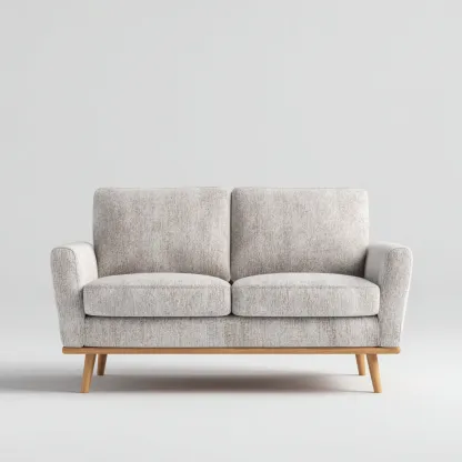 Sofá de 2 plazas tapizado en tela 148x78x86 cm - gris claro - diseño moderno para sala de estar-Nestmyhub