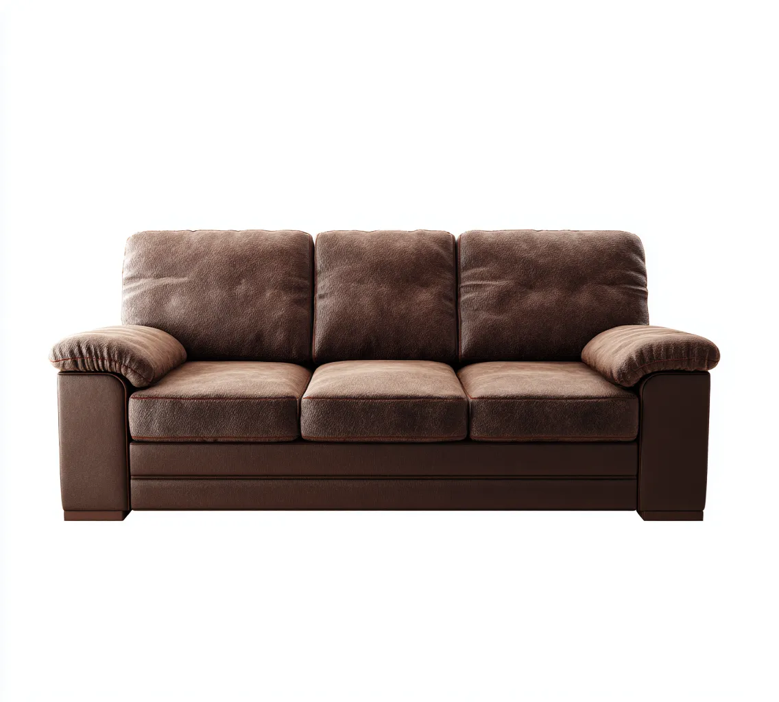 Sofá de 3 plazas - Tela - 225x95x92 cm - Marrón - Diseño moderno para sala de estar-Nestmyhub