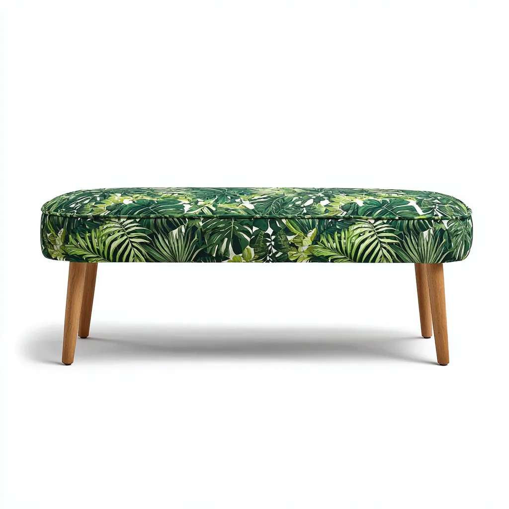 Banco de dormitorio tela-madera 110x40x45 cm - verde-madera - diseño moderno para dormitorio-Nestmyhub