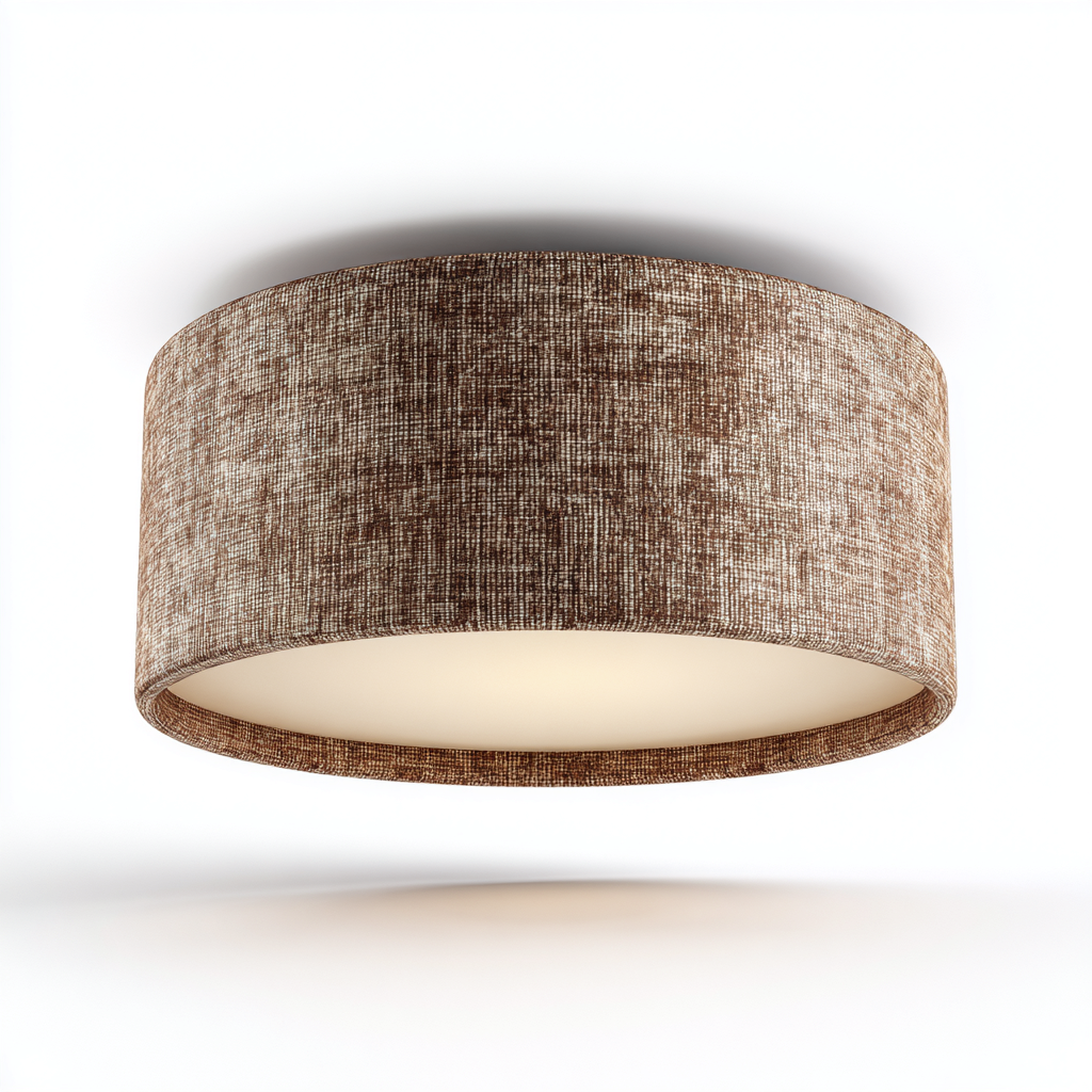 Lámpara de techo tela 41x16 cm - marrón - apta para interiores - diseño moderno cálido-Nestmyhub