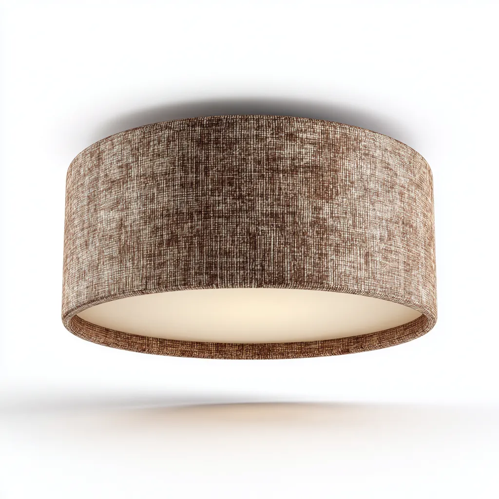 Lámpara de techo tela 41x16 cm - marrón - apta para interiores - diseño moderno cálido-Nestmyhub