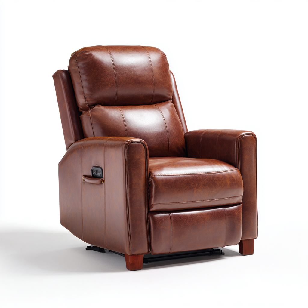 Sillón reclinable piel sintética 89x92x101 cm - marrón - diseño moderno - apto para salón-Nestmyhub