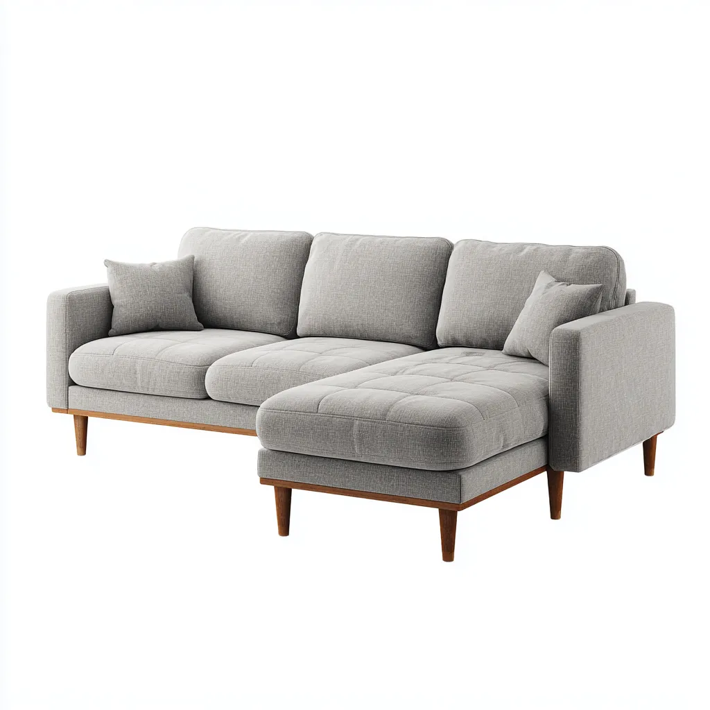 Sofá rinconero - Tela - 250x155x82 cm - Gris claro - Diseño moderno para salón-Nestmyhub