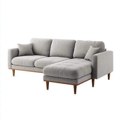 Sofá rinconero - Tela - 250x155x82 cm - Gris claro - Diseño moderno para salón-Nestmyhub