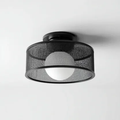 Lámpara de techo metal 28x20 cm - negro - apta para interiores - diseño industrial moderno-Nestmyhub