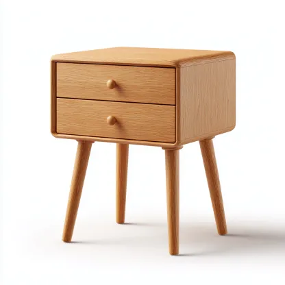 Mesita de noche madera maciza color roble claro 46x34x58 cm uso dormitorio estilo moderno-Nestmyhub