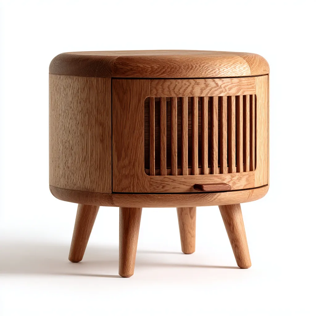 Mesita de noche madera maciza 40x40x50 cm marrón claro uso dormitorio diseño moderno-Nestmyhub