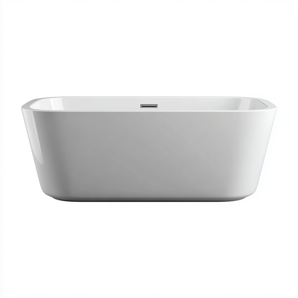 Bañera acrílica rectangular 170x78x60 cm - blanco - diseño moderno - apta para baño-Nestmyhub