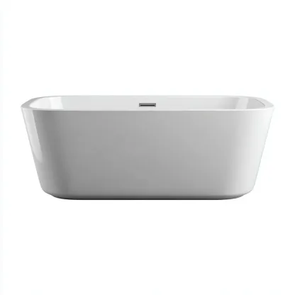 Bañera acrílica rectangular 170x78x60 cm - blanco - diseño moderno - apta para baño-Nestmyhub