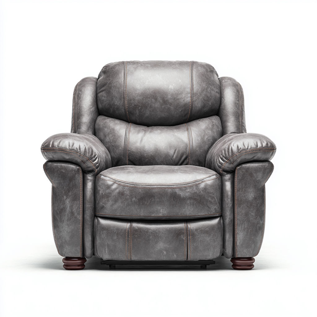 Sillón reclinable piel sintética 98x95x100 cm - gris - estilo moderno - apto para salón-Nestmyhub