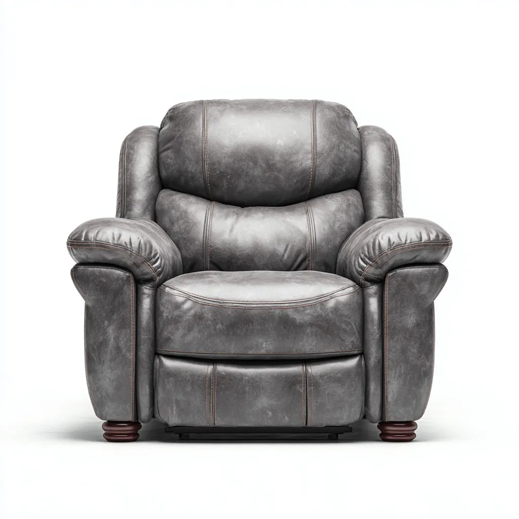 Sillón reclinable piel sintética 98x95x100 cm - gris - estilo moderno - apto para salón-Nestmyhub