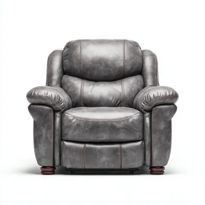 Sillón reclinable piel sintética 98x95x100 cm - gris - estilo moderno - apto para salón-Nestmyhub