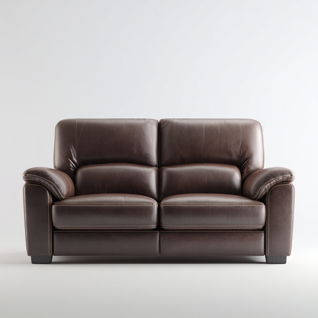 Sofá de 2 plazas - cuero 175x95x88 cm - marrón - adecuado para salón - diseño moderno-Nestmyhub