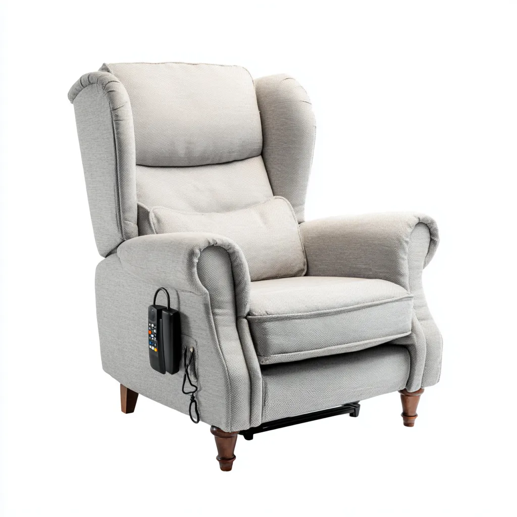 Sillón reclinable tela 100x95x100 cm - gris claro - estilo clásico - apto para salón-Nestmyhub