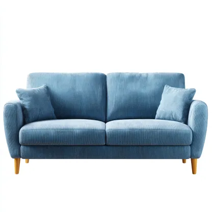 Sofá de 2 plazas tapizado en tela 178x86x82 cm - azul claro - diseño moderno - apto para salón-Nestmyhub