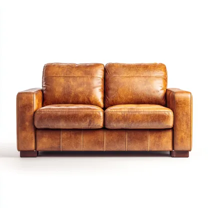 Sofá de 2 plazas de cuero auténtico 165x90x85 cm - marrón - estilo clásico para sala de estar-Nestmyhub