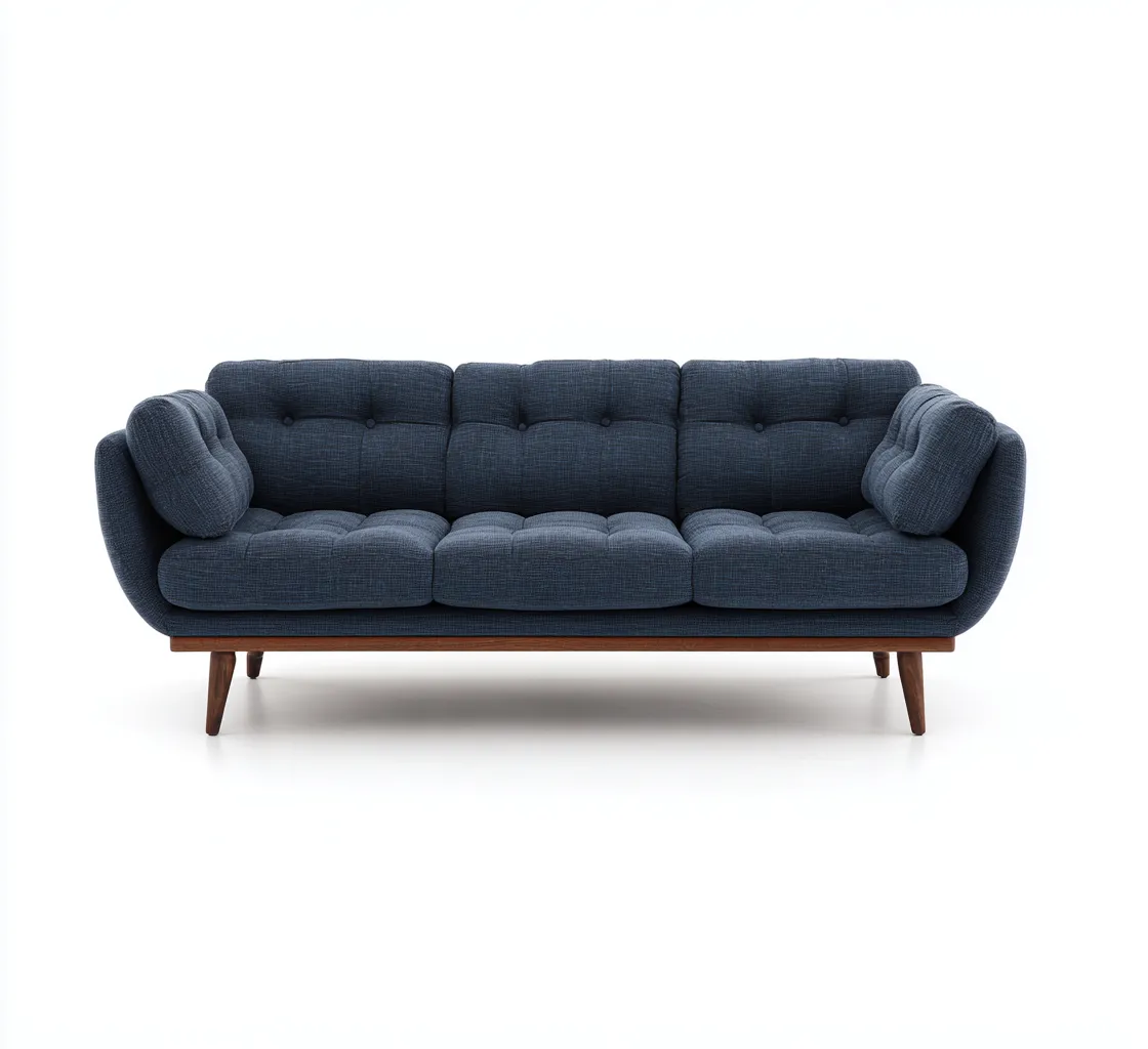 Sofá de 3 plazas - Tela - 220x90x85 cm - Azul oscuro - Diseño moderno para sala de estar-Nestmyhub