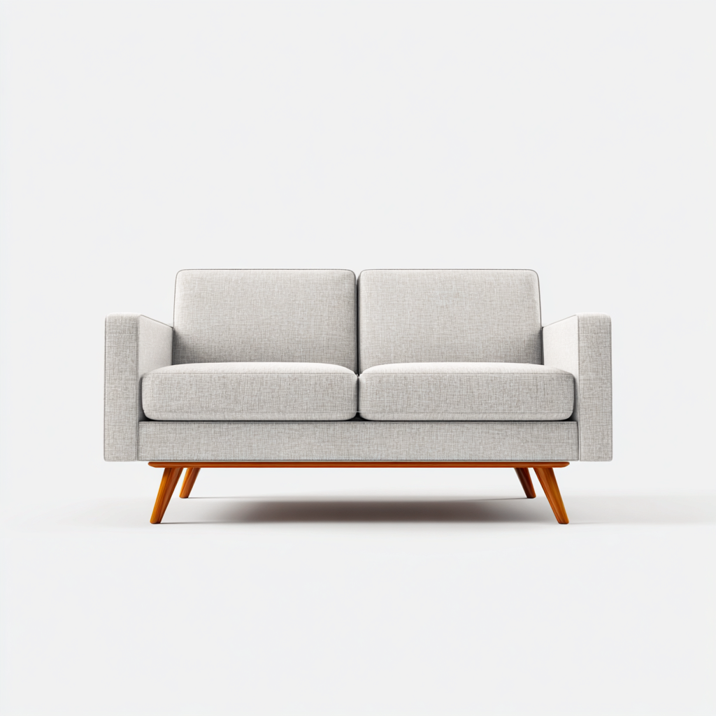 Sofá de 2 plazas tapizado en tela 150x80x85 cm - gris claro - diseño moderno para sala de estar-Nestmyhub