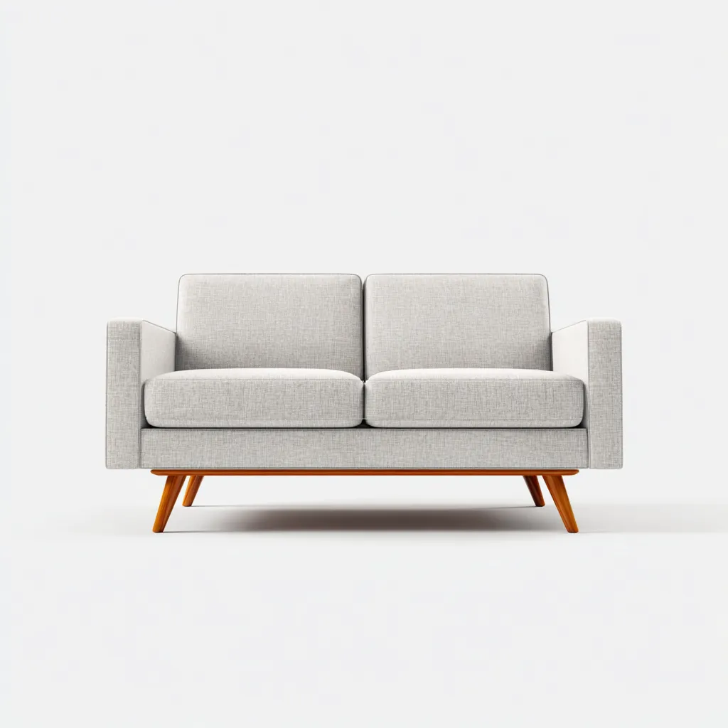 Sofá de 2 plazas tapizado en tela 150x80x85 cm - gris claro - diseño moderno para sala de estar-Nestmyhub