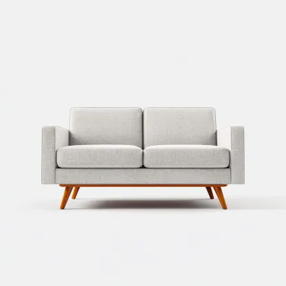 Sofá de 2 plazas tapizado en tela 150x80x85 cm - gris claro - diseño moderno para sala de estar-Nestmyhub