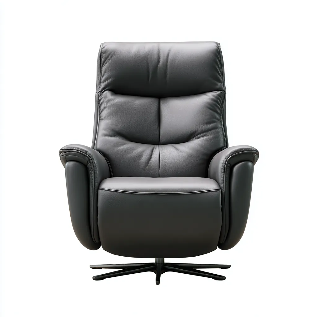 Sillón reclinable piel auténtica 100x95x100 cm - gris oscuro - estilo moderno - apto para salón-Nestmyhub