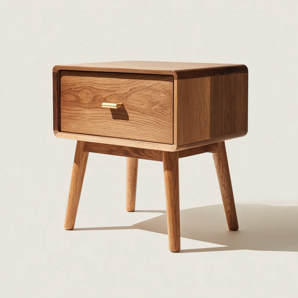 Mesita de noche madera roble 47x34x57 cm color roble uso dormitorio estilo moderno-Nestmyhub