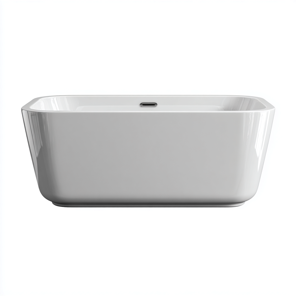 Bañera acrílica rectangular 170x78x60 cm - blanco - diseño moderno - apta para baño-Nestmyhub