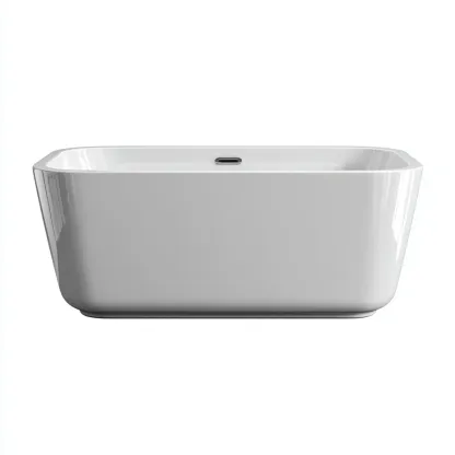 Bañera acrílica rectangular 170x78x60 cm - blanco - diseño moderno - apta para baño-Nestmyhub