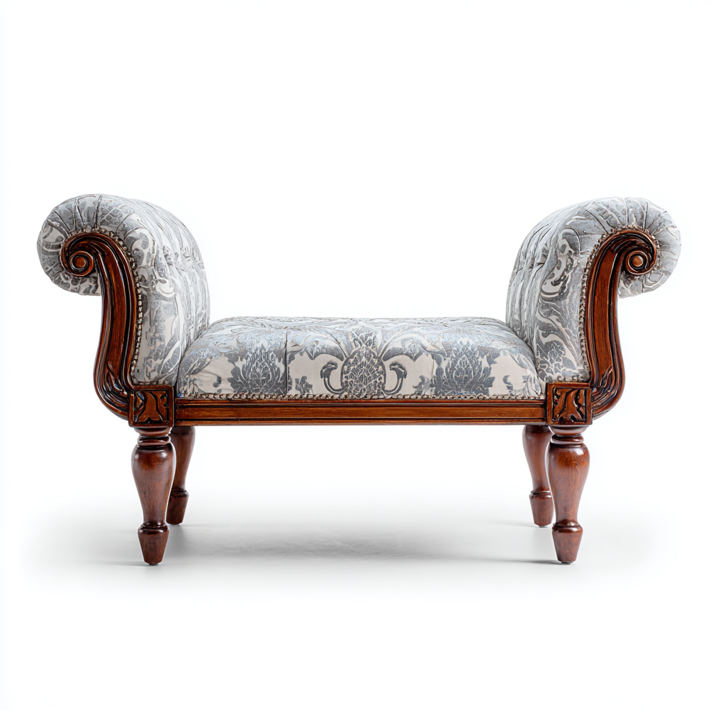 Banco de dormitorio tapizado-madera 120x45x60 cm - gris-beige - diseño clásico para dormitorio-Nestmyhub