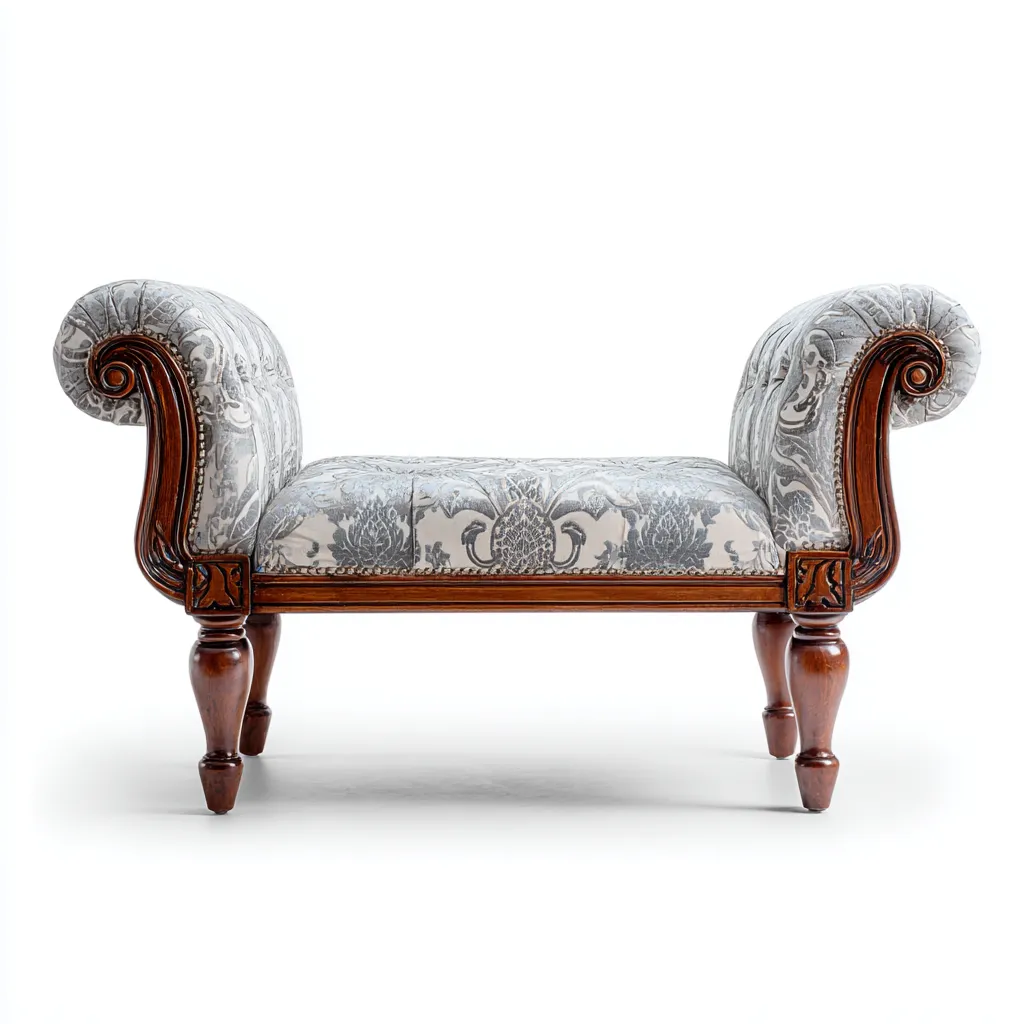 Banco de dormitorio tapizado-madera 120x45x60 cm - gris-beige - diseño clásico para dormitorio-Nestmyhub