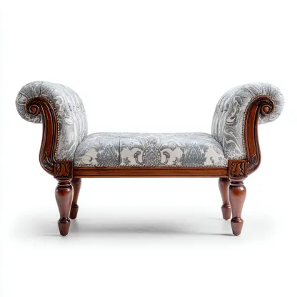 Banco de dormitorio tapizado-madera 120x45x60 cm - gris-beige - diseño clásico para dormitorio-Nestmyhub