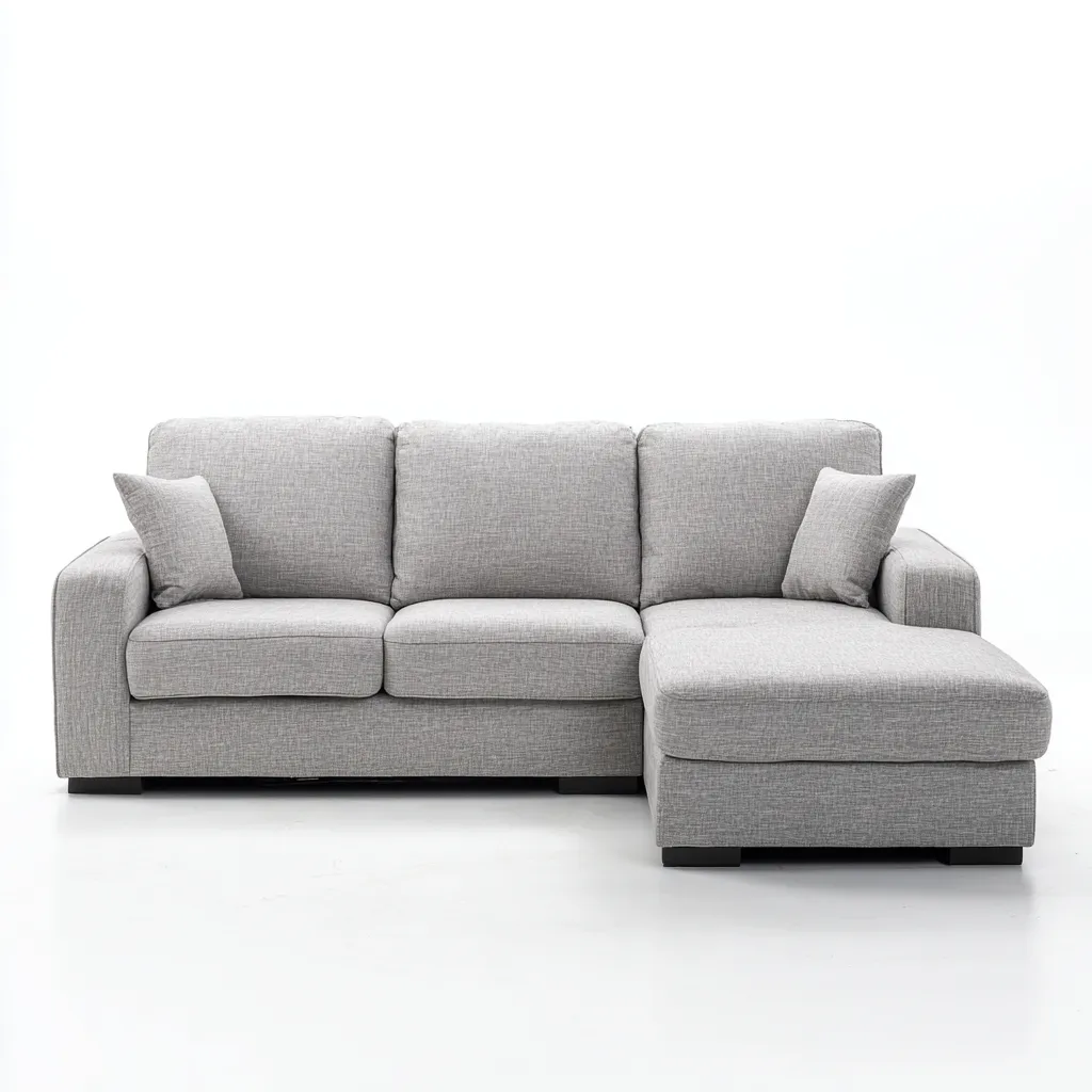 Sofá rinconero - Tela - 260x160x85 cm - Gris claro - Diseño moderno para salón-Nestmyhub