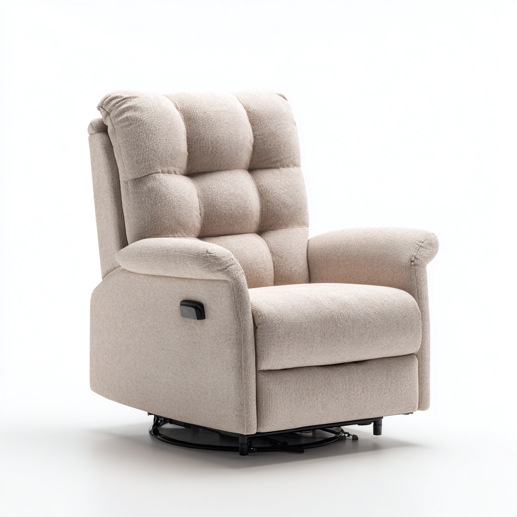 Sillón reclinable tela 100x95x100 cm - beige - estilo moderno - apto para salón-Nestmyhub