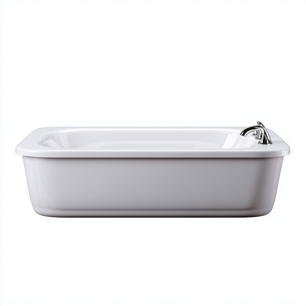 Bañera acrílica 160x70x50 cm - blanca - estilo clásico - apta para baño-Nestmyhub