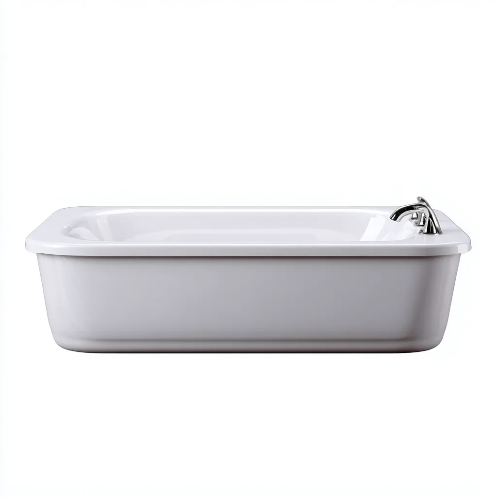 Bañera acrílica 160x70x50 cm - blanca - estilo clásico - apta para baño-Nestmyhub
