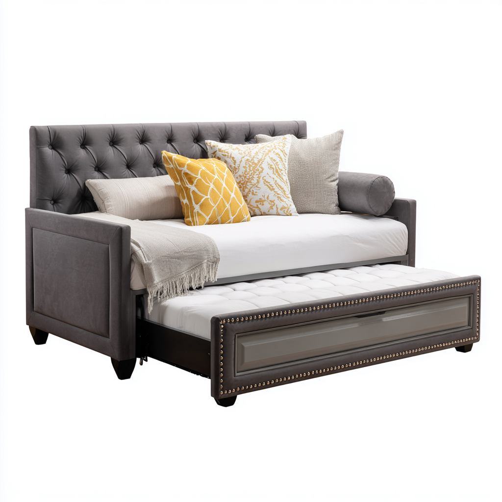 Sofá cama - terciopelo - 200x95x90 cm - gris - diseño clásico apto para dormitorio-Nestmyhub