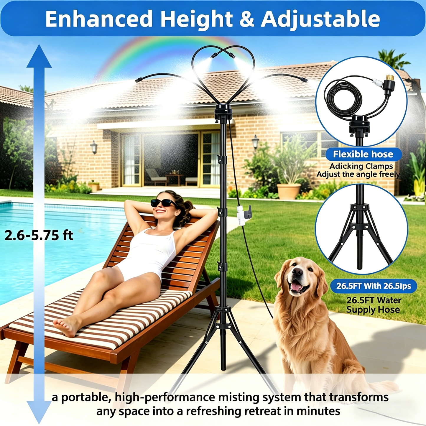 🌡 Portable Misting System – Cool Down 20°F Anytime, Anywhere 💧