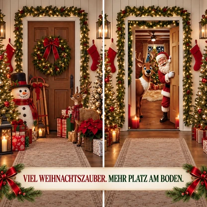 Weihnachtliche Türdekoration mit 3D-Effekt