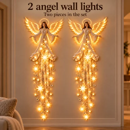 Angel Wall Light with Hanging Stars