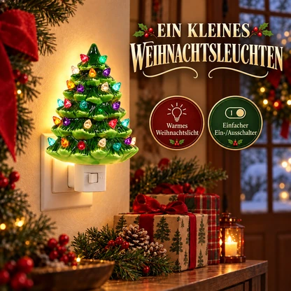 Vintage-Keramik-Weihnachtsbaum als Steckdosen-Nachtlicht